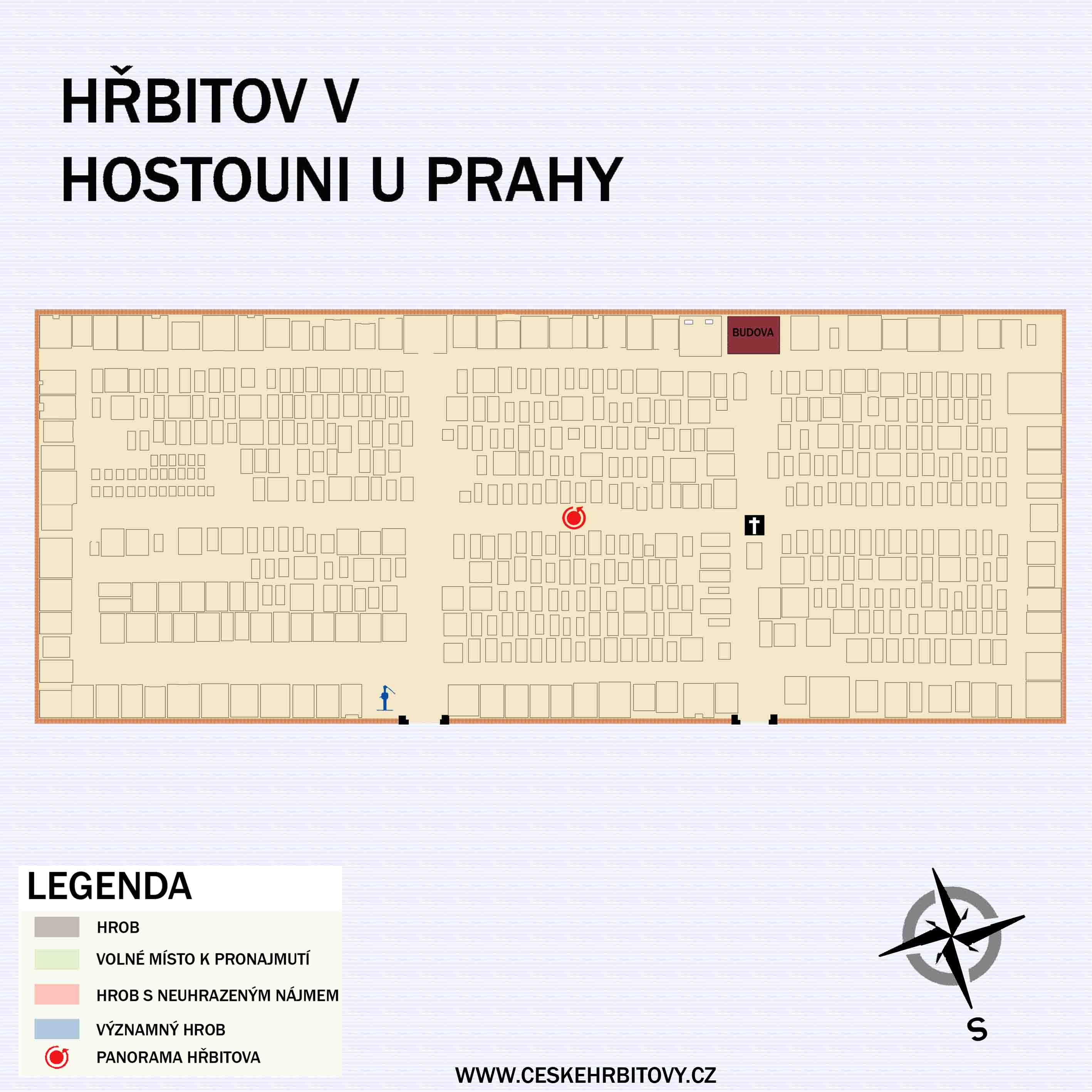 Mapa hĹ™bitova Veřejné pohřebiště obce Hostouň