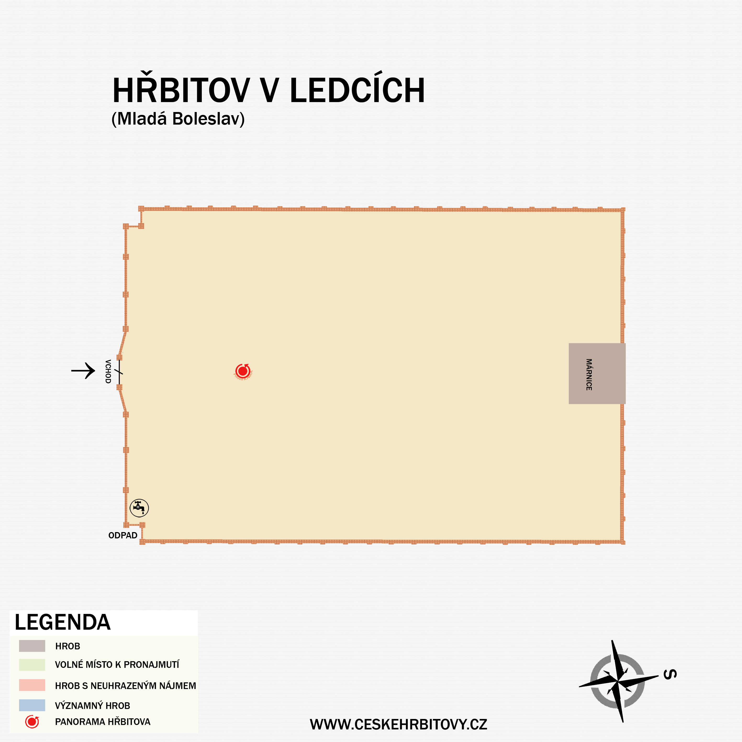 Mapa hĹ™bitova Ledce