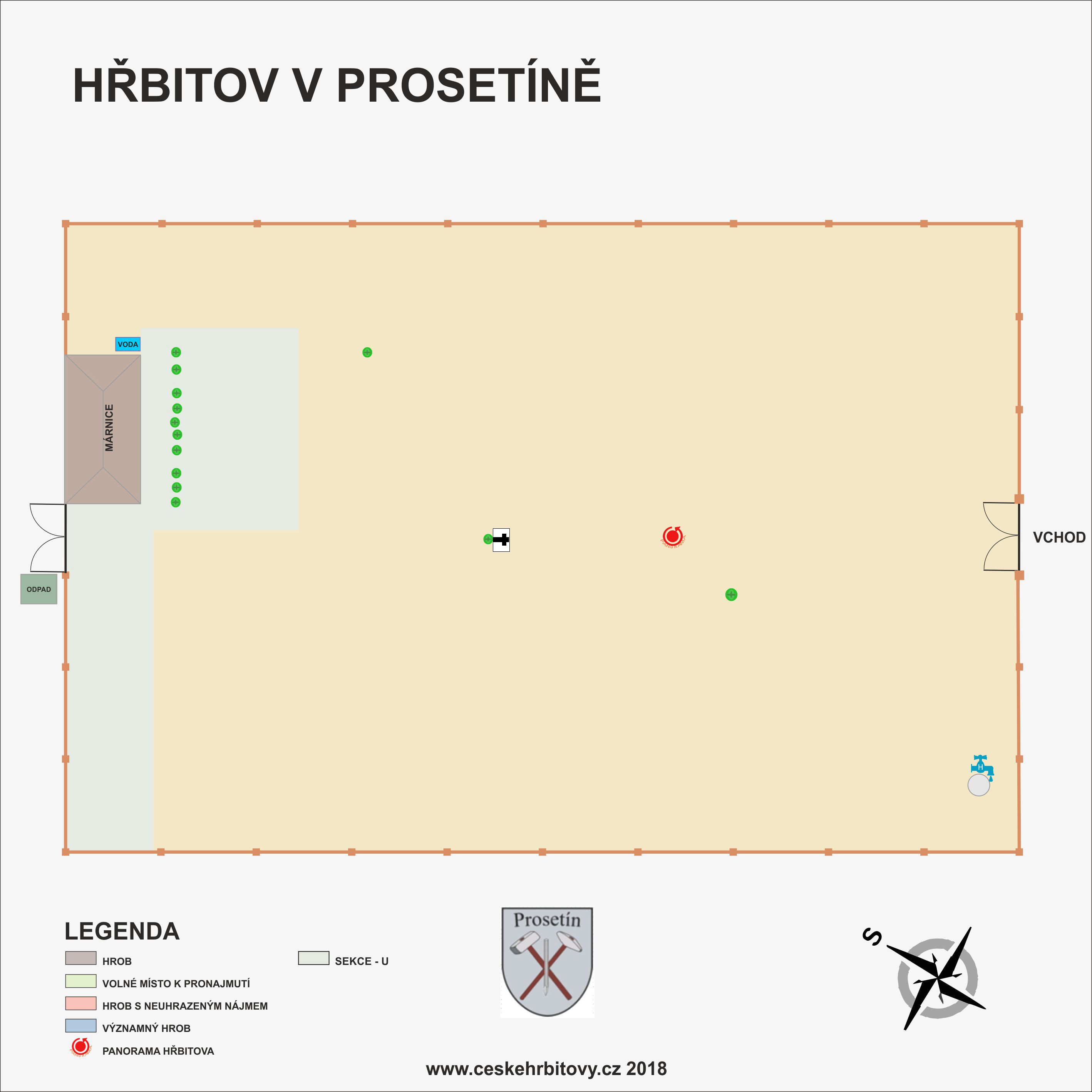 Mapa hĹ™bitova Hřbitov Prosetín